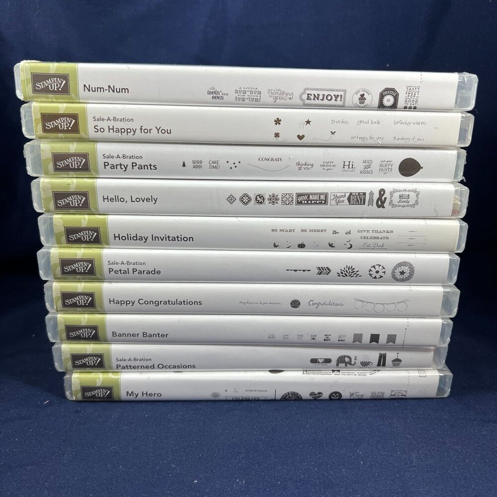 Stampin Up! Rubber Stamp Sets Lot Of 10 Sale-A-Bration Themes Crafting & Cardmak